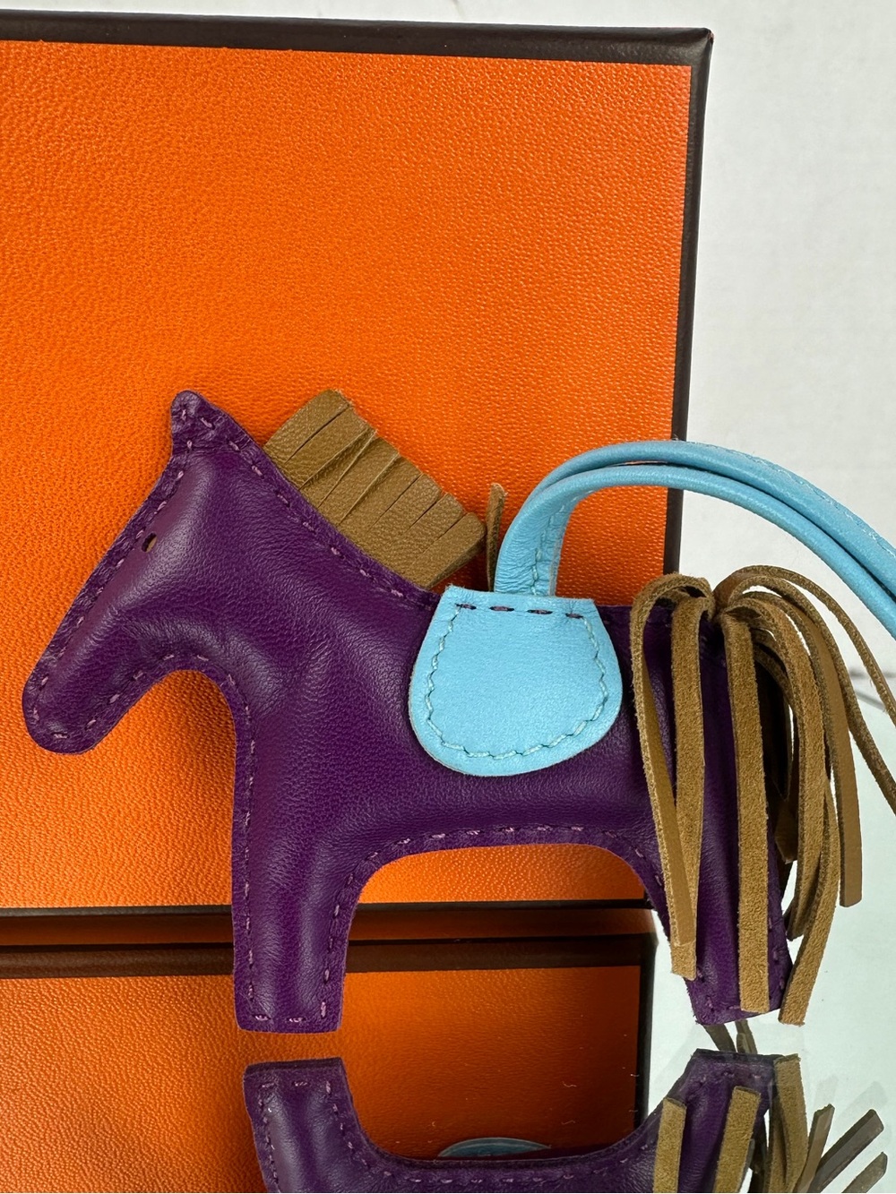 Hermès Rodeo PM Horse Bag Charm Leather W/Box